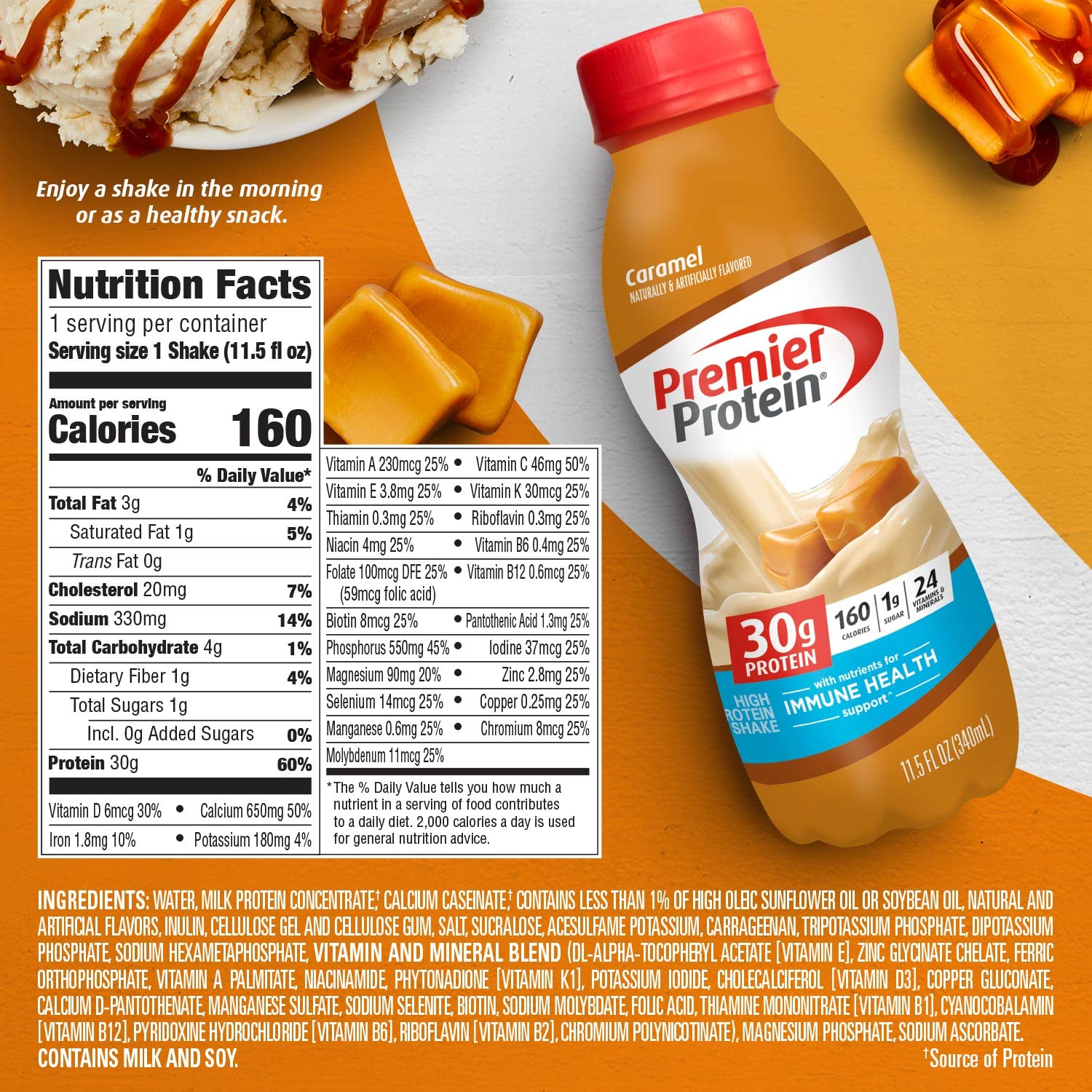 Caramel Protein Shake, 30g Protein, 1g Sugar, 11.5 fl oz R929830