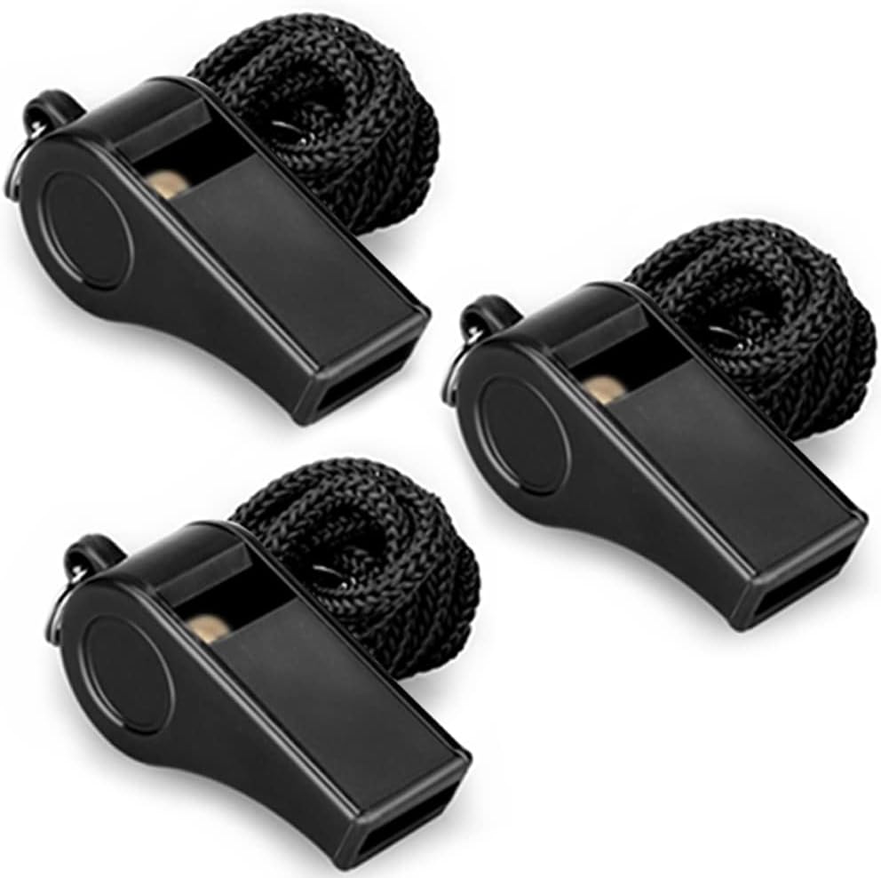 3 Packs Plastic Sports Whistles with Lanyard T336800