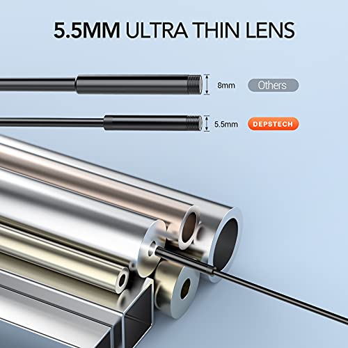 5.5mm 1080P HD Digital Borescope Inspection Camera with 4.3 Inch LCD Screen and 16.5FT Semi-Rigid Cable J2326