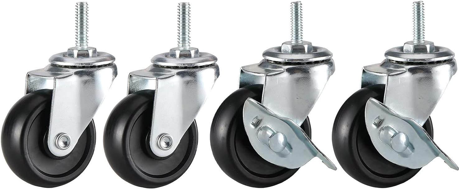 Set of 4 Black Heavy Duty Caster Roller Wheels R20428