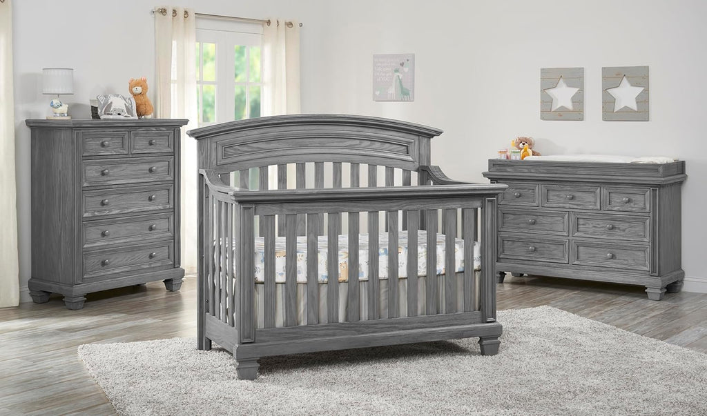 Brushed Gray 4 in 1 Convertible Crib Z193937