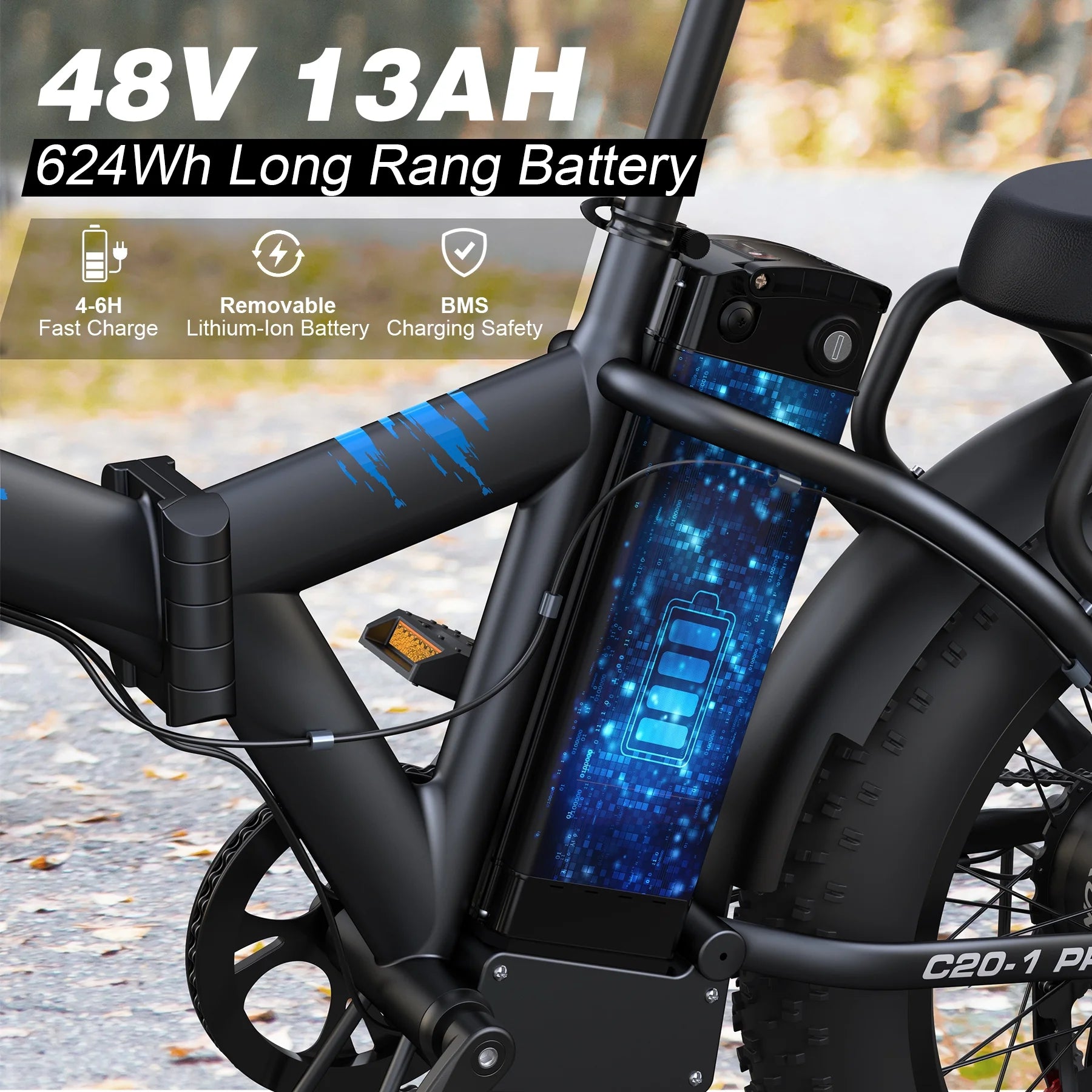 Folding Electric Bike with 48V 13Ah Battery J925815
