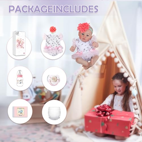 18 Inch Lifelike Reborn Baby Doll with Soft Weighted Body G75527