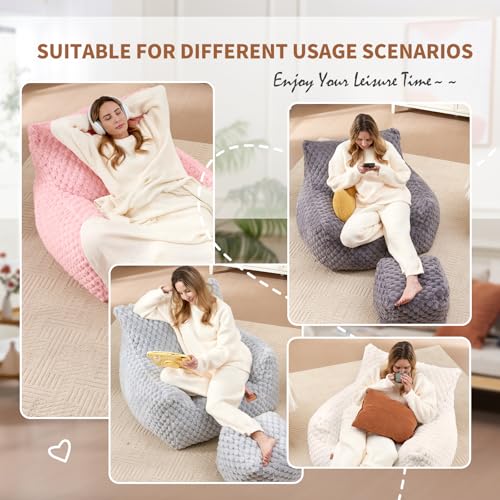 Giant Bean Bag Sofa Chair with Foot Rest N57866