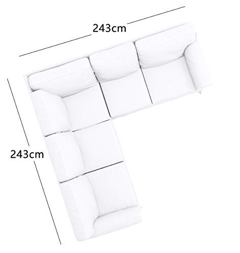 Polyester Flax Light Gray Slipcovers for 2 + 2 Sectional Corner Sofa M567727