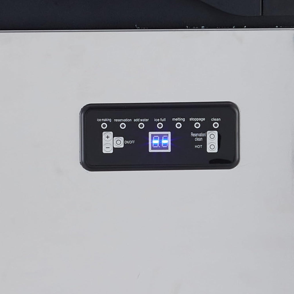 Stainless Steel Freestanding Ice Maker with 33 Lbs Ice Storage, 100 Lbs/24H F21153