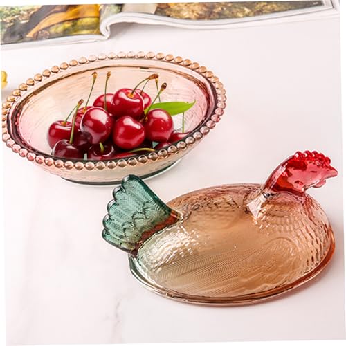 Crystal Glass Chicken-Shaped Candy Dish with Lid L343