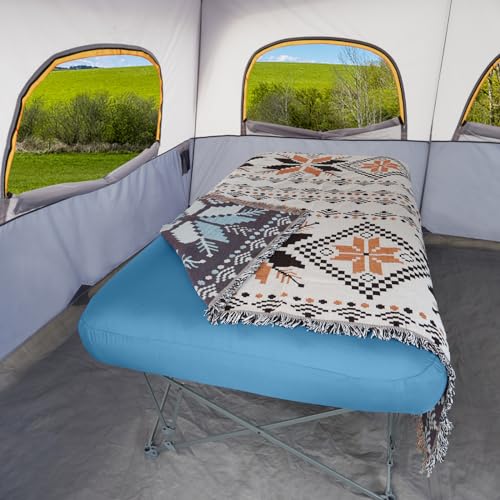 Folding Camping Cot with Inflatable Air Mattress and Carry Bag Q835