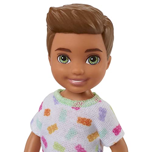 Chelsea Doll with Long Blonde Hair & Blue Eyes Wearing Removable Purple Flowered Dress & Yellow Shoes Z62816