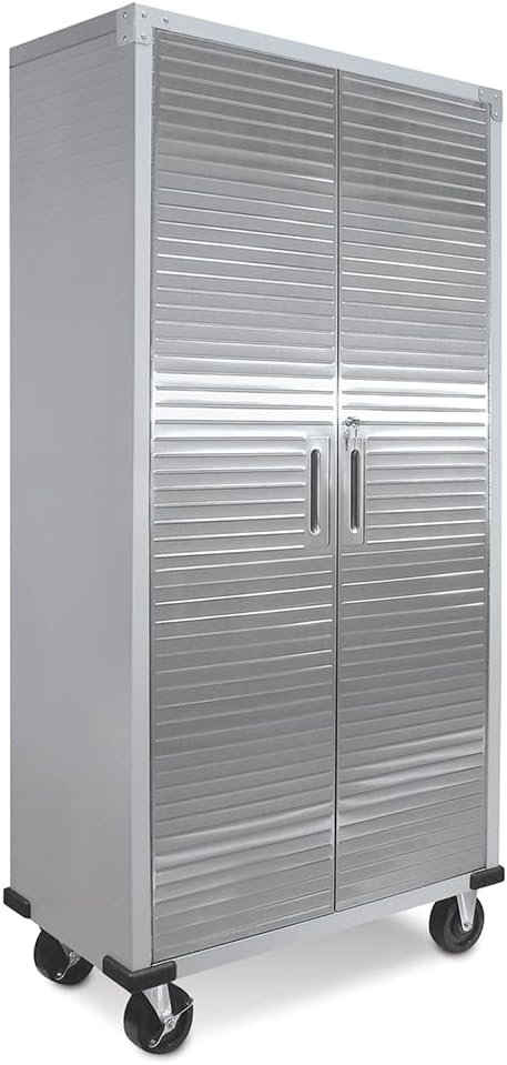 Full Door Rolling Storage Cabinet, 36" W x 18" D x 72" H, Granite W899