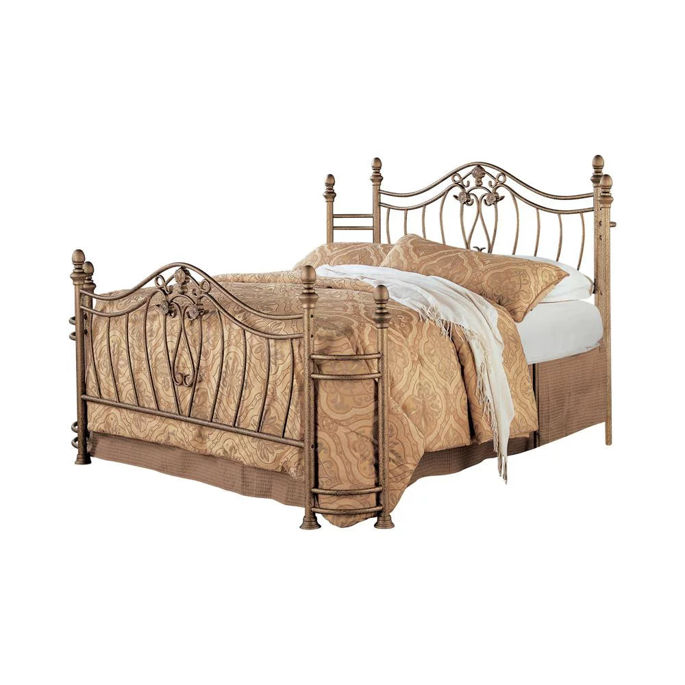 Queen Bed Antique Brushed Gold G527