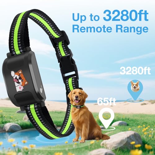 GPS Wireless Dog Fence & Training Collar, Outdoor Waterproof Rechargeable Collar (White) Y5748