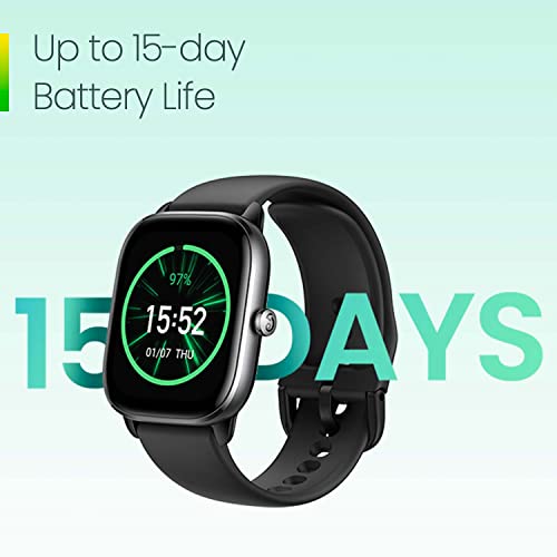 Black Smart Watch with GPS, Heart Rate Monitor, 15-Day Battery Life O56752