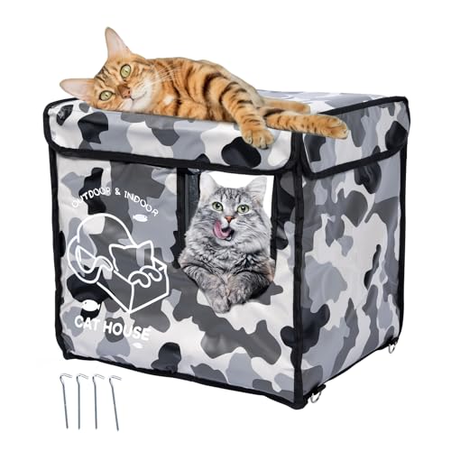 Insulated Waterproof Oxford Cloth Cat Shelter (Green) Q656053