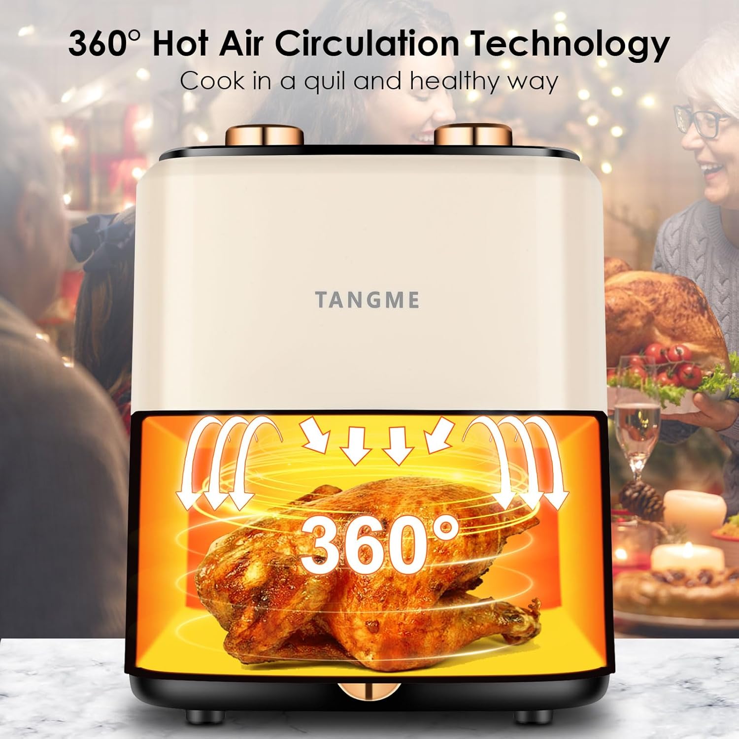 5.8Quart Air Fryer Oven with Viewing Window Non-stick Basket Y7306