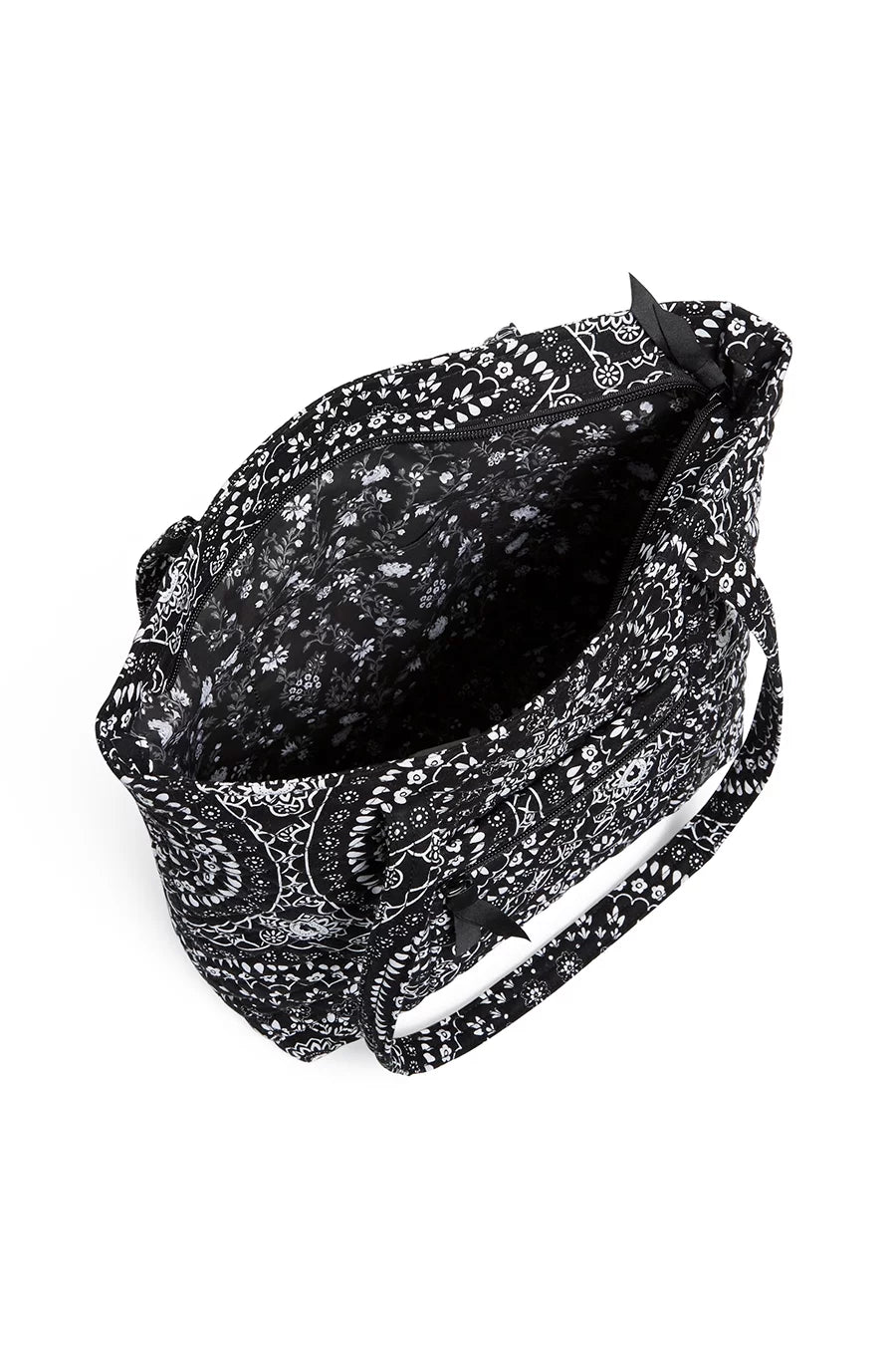 Black Bandana Medallion Recycled Cotton Small Tote Bag Q31884