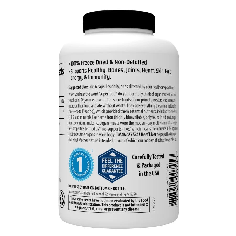 3000 mg Beef Liver Capsules, 180 Count W797