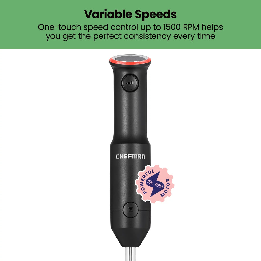 Black Cordless Handheld Immersion Blender with Stainless-Steel Blade C901013