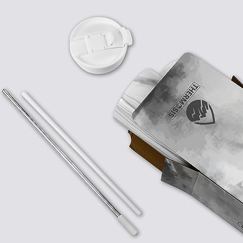 40 oz Stainless Steel Insulated Tumbler with Handle and Straw G4465