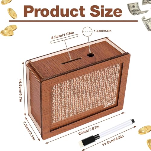 Wooden Savings Box with Money Target and Numbers U801