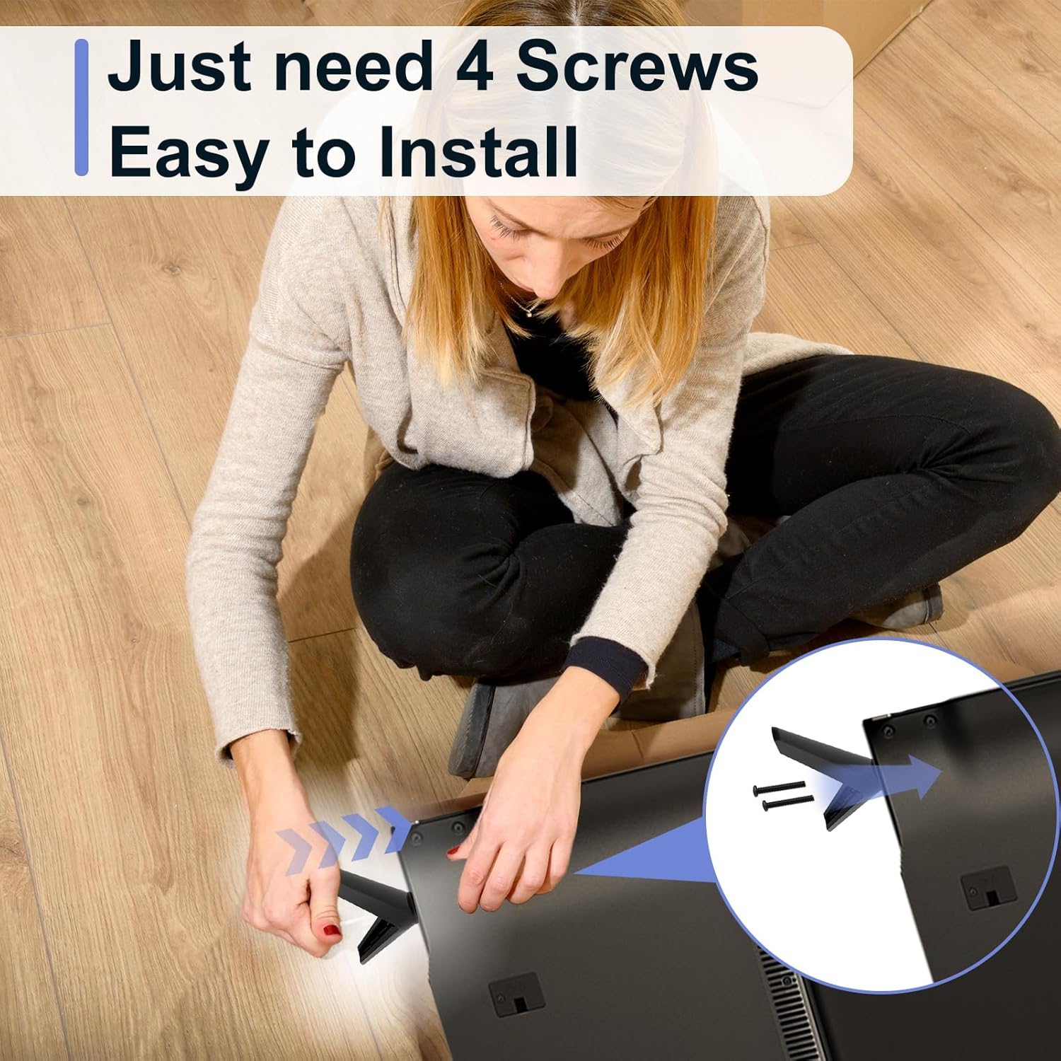 Black TV Stand Legs Replacement with Screws Z986334