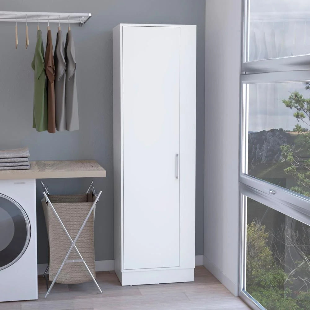 White Utility Storage Cabinet with 6-Tier Shelf G573163