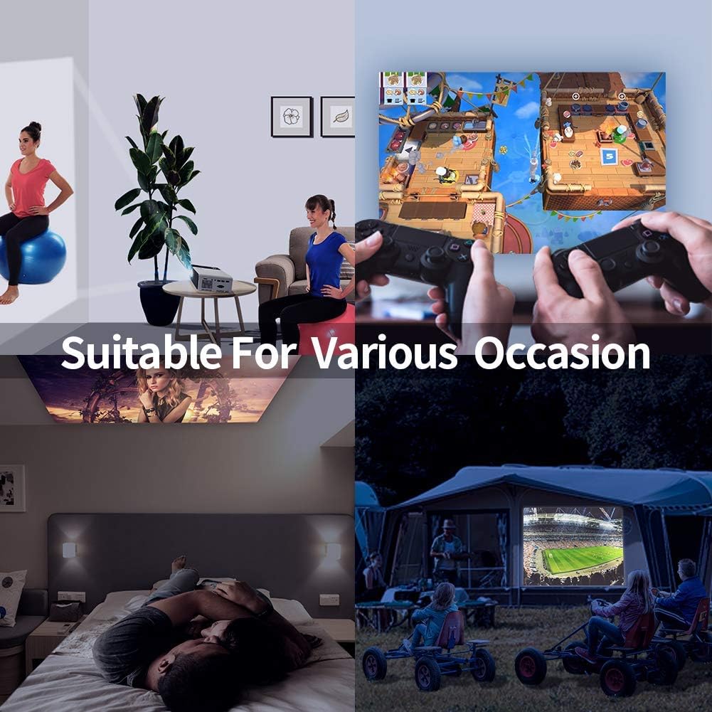 Mini Projector, 1080P HD Supported Portable Movie Projector with 45000 Hrs LED Lamp Life O196743