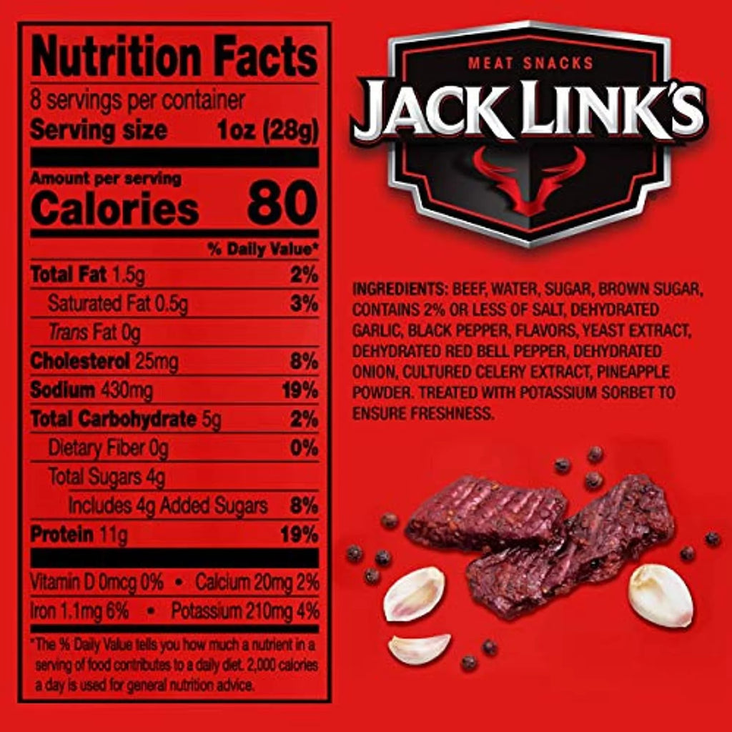Beef Jerky Cracked Pepper & Garlic 8 Ounce Pack of 2 C849484