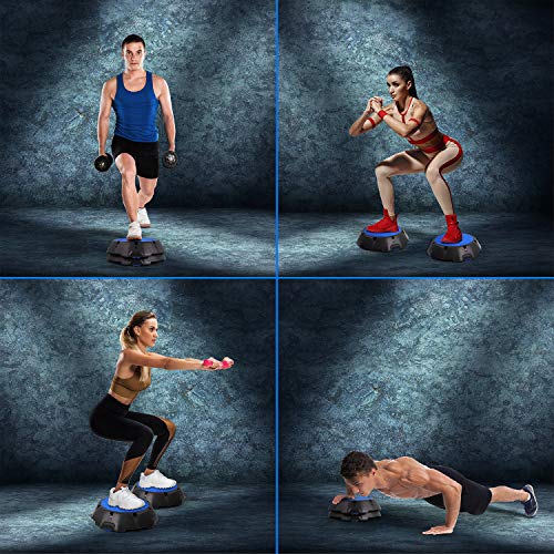 2-in-1 Adjustable Aerobic Step Platform with Rocker Balance Board Legs B389