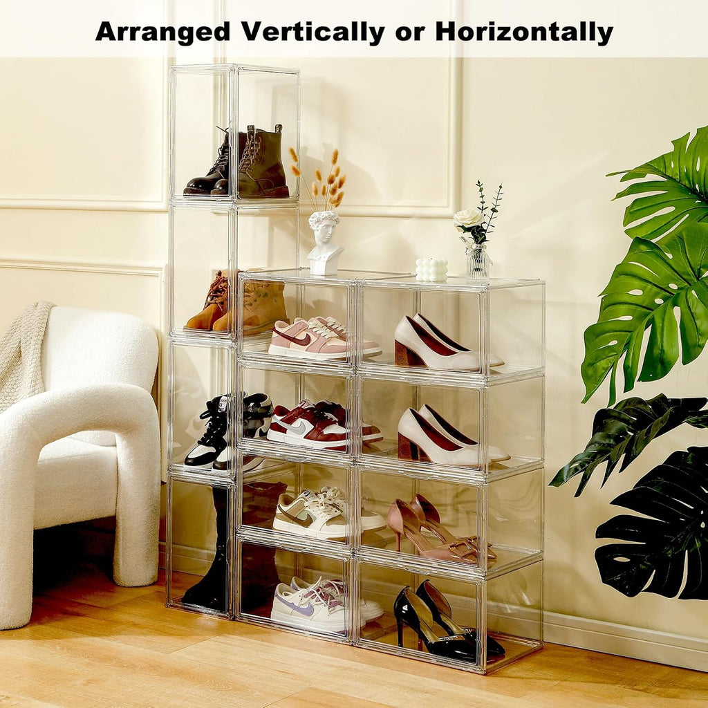 Clear Shoe Storage Box Stackable 4-Pack P34591
