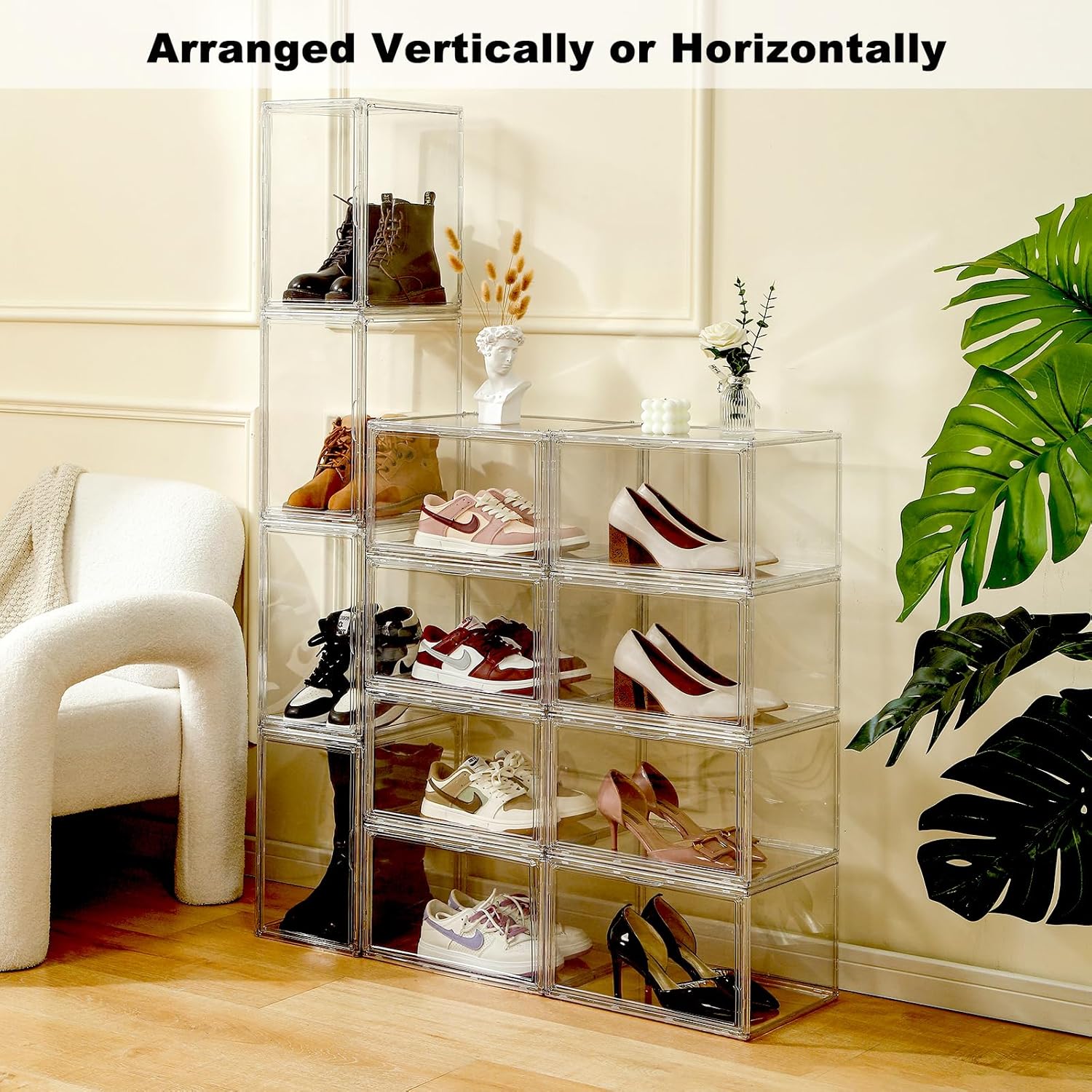 Clear Shoe Storage Box Stackable 4-Pack P34591