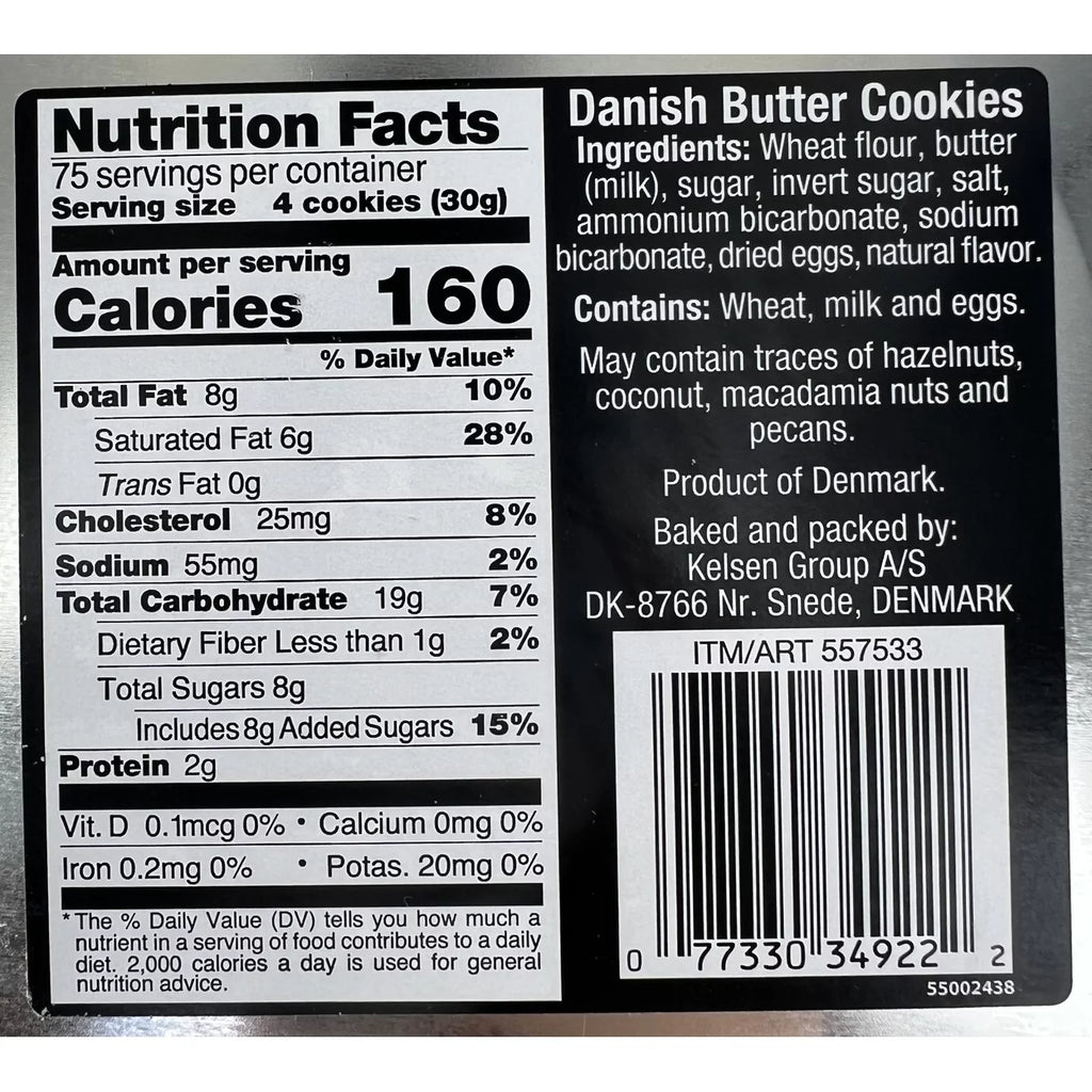 80 Ounce Danish Butter Cookies in Decorative Holiday Tin T343