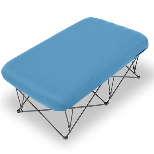 Folding Camping Cot with Inflatable Air Mattress and Carry Bag Q835