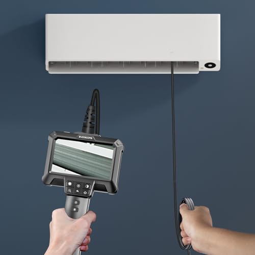 IP67 Waterproof Borescope Camera with 8 Adjustable LED Lights, 4.3" LCD Screen, HD 1080P, 16.5ft Semi-Rigid Cord O213