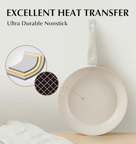 White 10 Inch Nonstick Marble Frying Pan R641