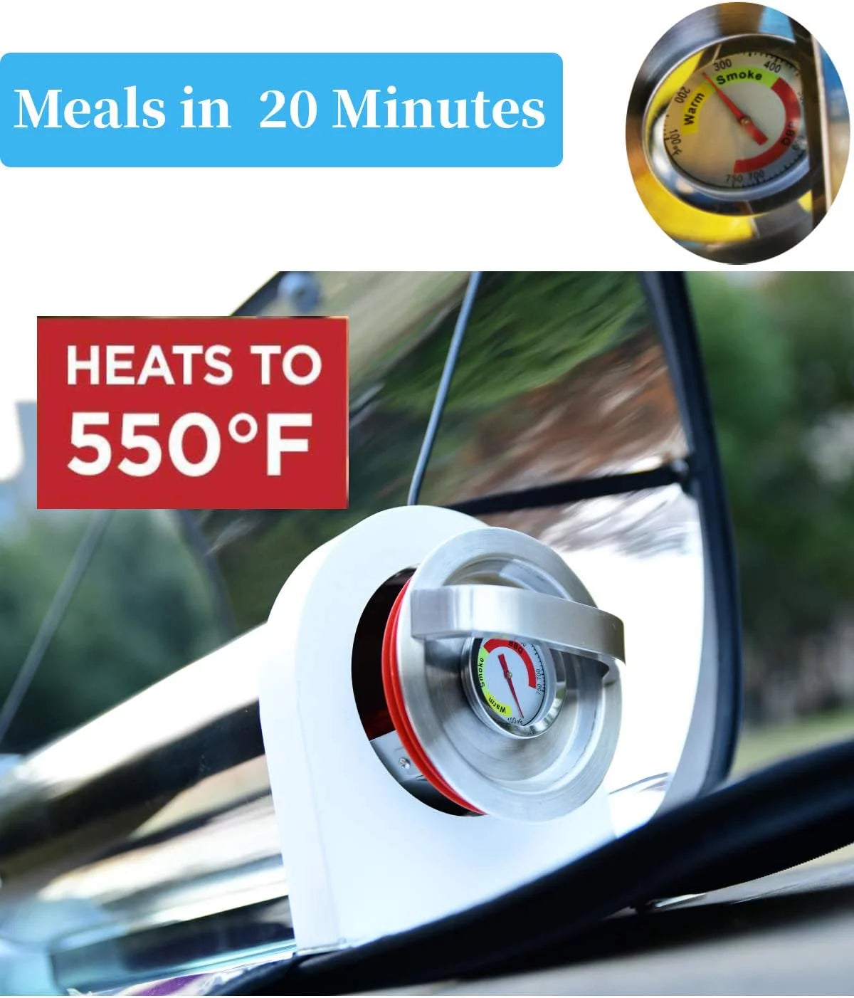 4.5L Large Capacity Solar Cooker Outdoor Oven with Thermometer K267714