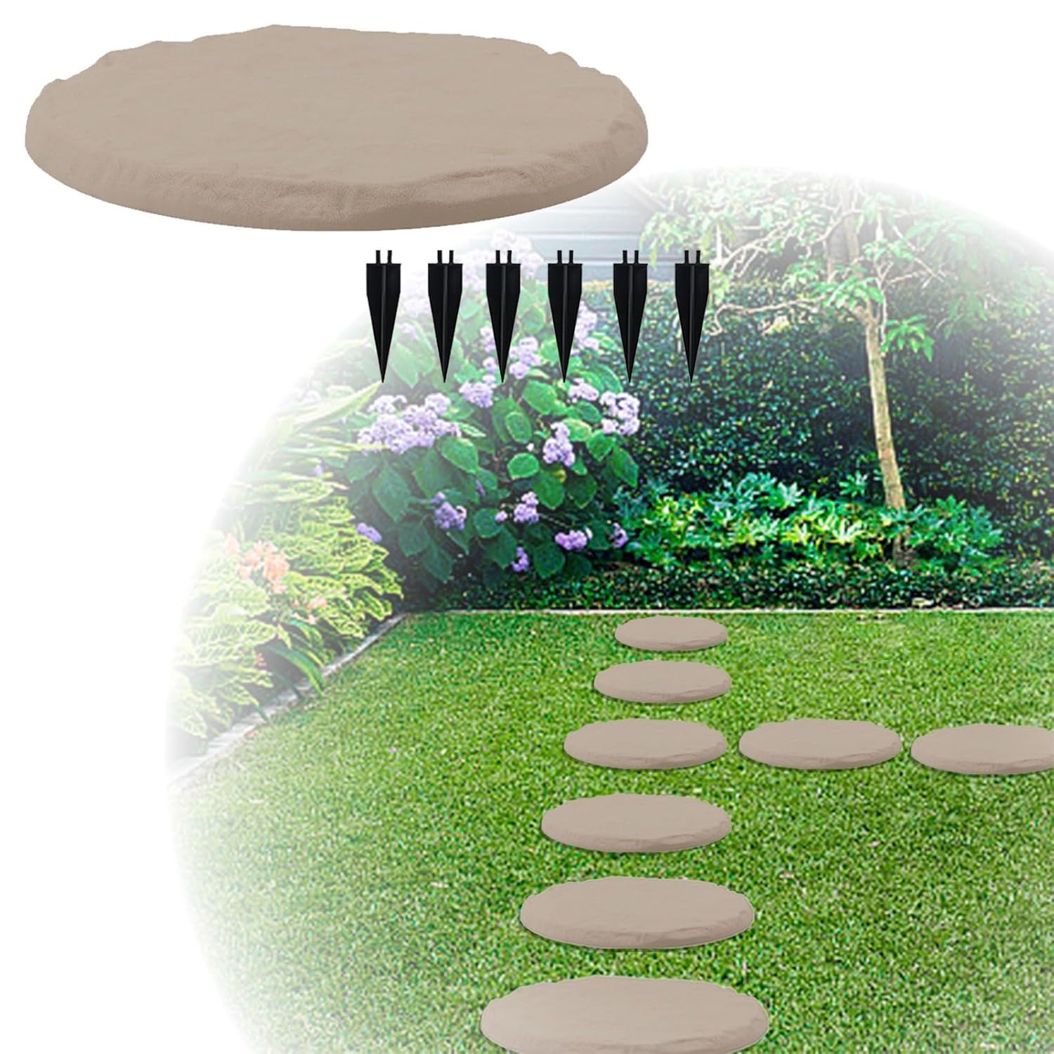Beige Limestone Resin Garden Stepping Stones M5416