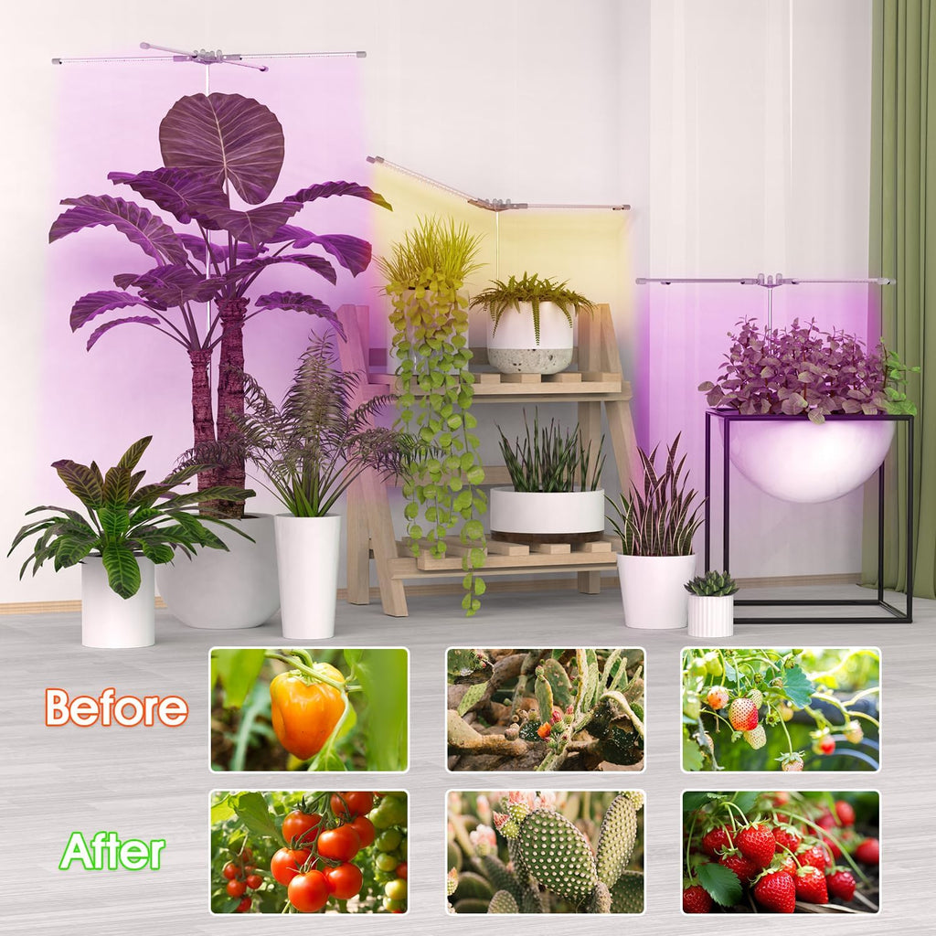 Full Spectrum Grow Light with Height Adjustable Plant Stand O89946