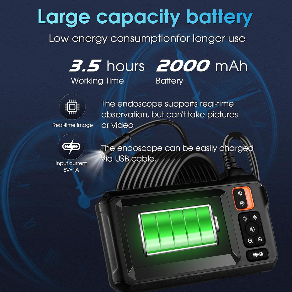 4.3'' LCD Screen HD Digital Snake Camera with 16.5FT Semi-Rigid Cable W712