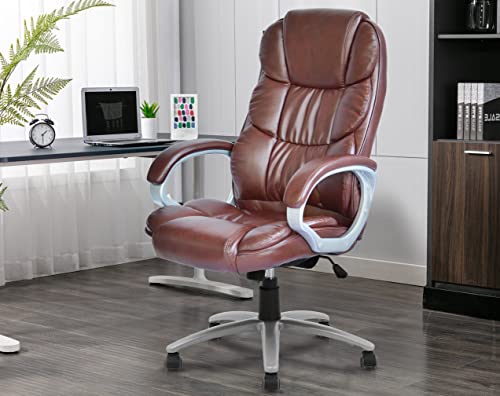 Big and Tall High Back Leather Office Chair with Armrest S665