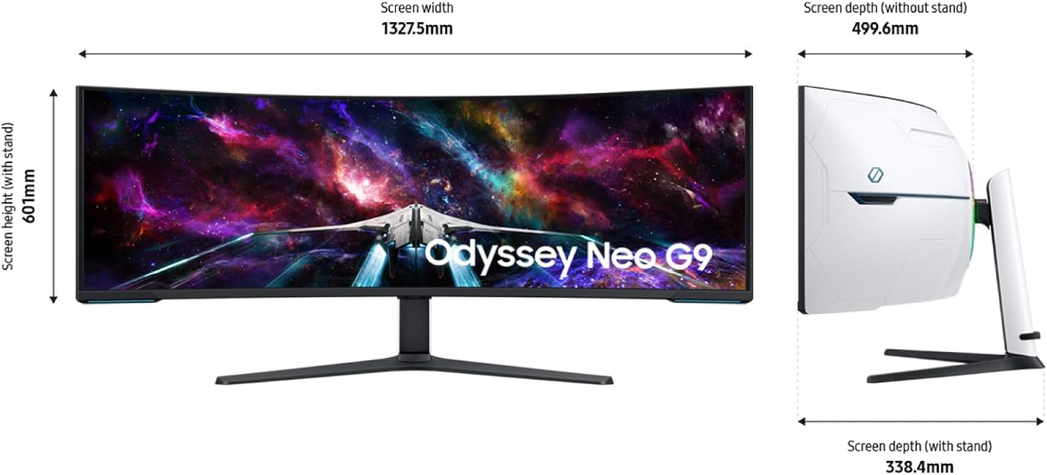 57" Dual 4K UHD 1000R Curved Gaming Monitor, 240Hz, 1ms, Quantum Mini-LED, DisplayHDR 1000 W347