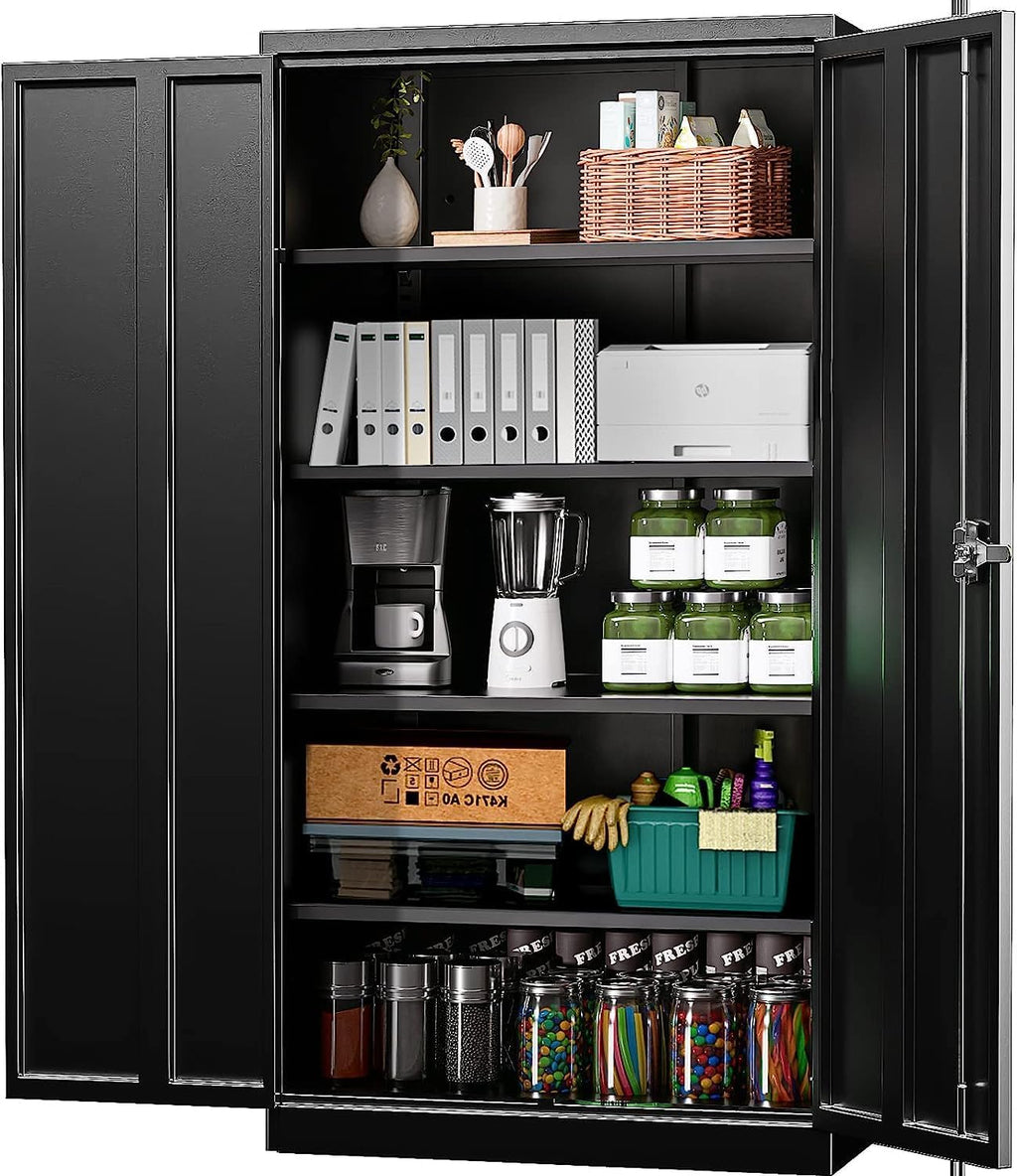 72'' Metal Storage Cabinet with 4 Adjustable Shelves Y640