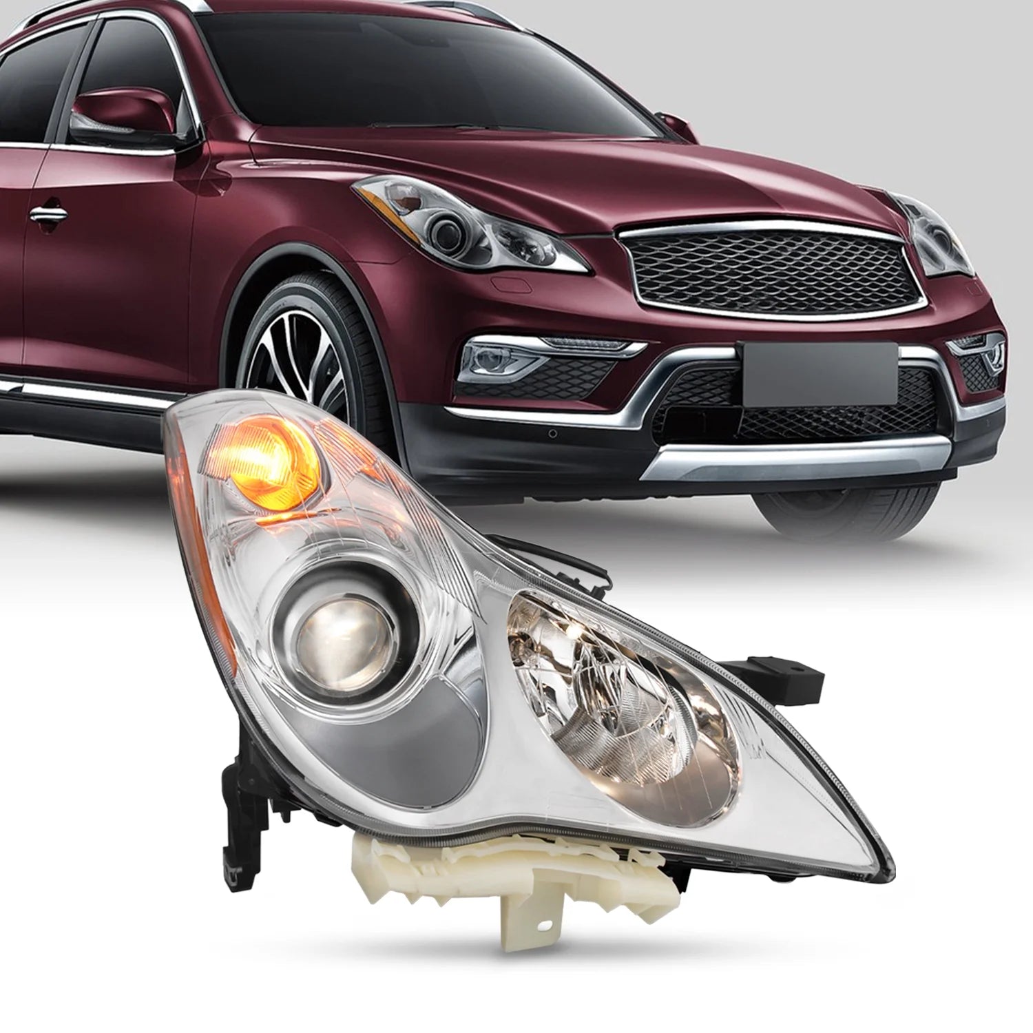 Chrome Projector Headlight Passenger Right V8788
