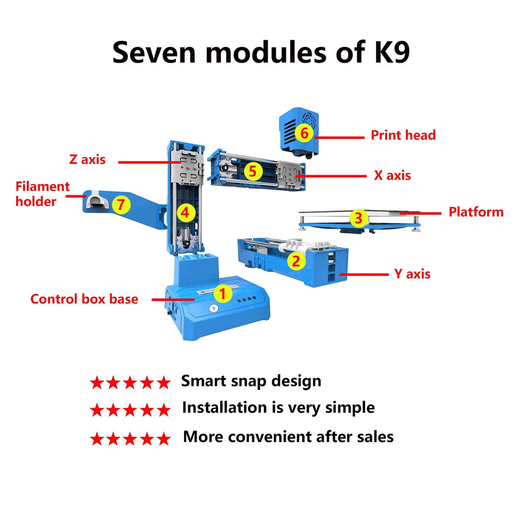 Mini 3D Printer, 100x100x100mm Print Size G572911