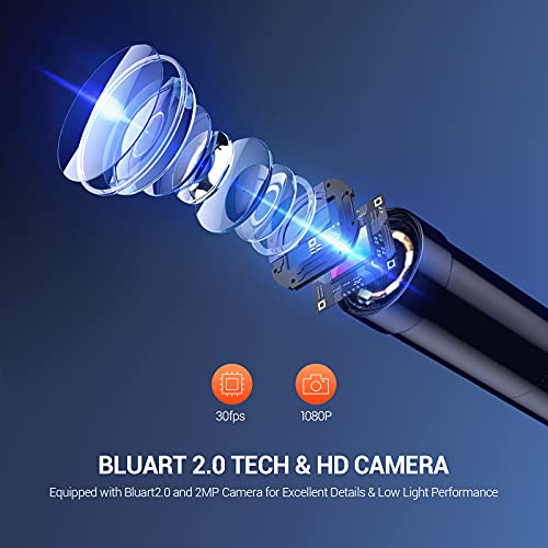 5.5mm 1080P HD Digital Borescope Inspection Camera with 4.3 Inch LCD Screen and 16.5FT Semi-Rigid Cable J2326