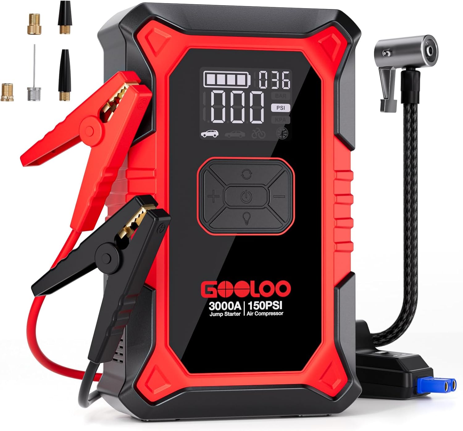 3000A Portable Car Battery Booster with 150PSI Tire Inflator B9530