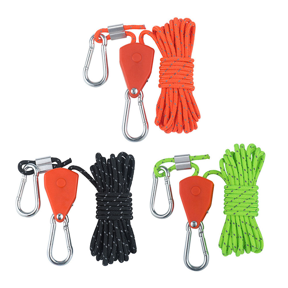 Camping Rope with Ratchet Pulley Guy Lines Q22916