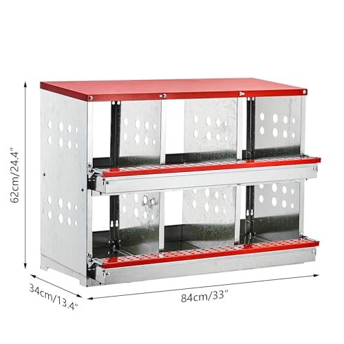 6 Compartment Metal Chicken Nesting Boxes S209
