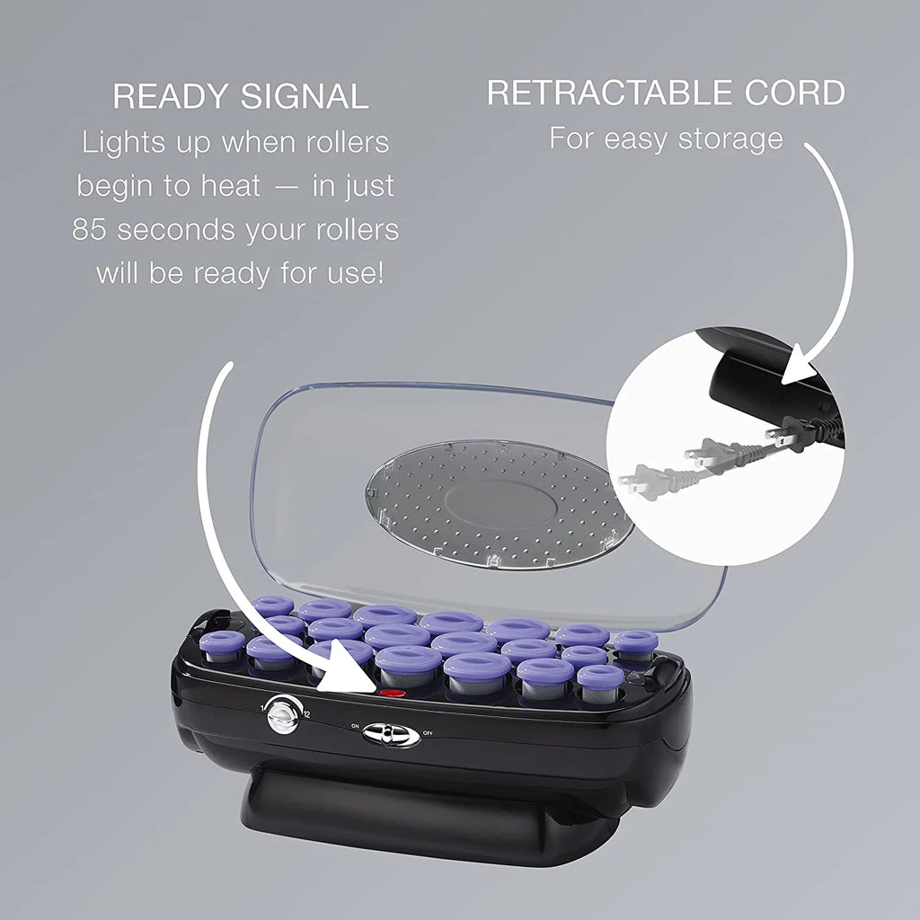 Ceramic Flocked Hot Roller Set with 20 Hair Rollers T737566