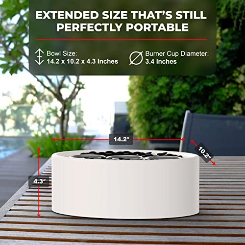 White 14.2 x 10.2 inch Tabletop Fire Pit Bowl A255214